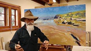 HOW TO PAINT  - Reflections and Wet Sand - Seascape Painting in Oils!