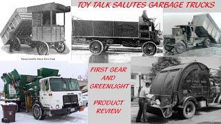 Diecast First Gear Mack L Model Heil Collector & Greenlight Mack LR Front Load Garbage Truck Models