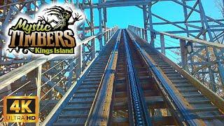 Mystic Timbers Front Row 4K On-Ride POV Aggressive GCI Wooden Coaster Kings Island