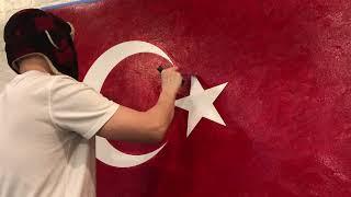 Painting Turkish Flag | Aili Maimaiti