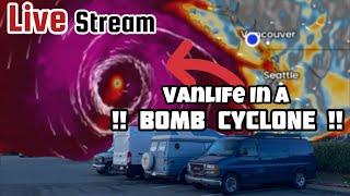 Bruce Vanlife Jr is Live Right Now Vanlife In A Cyclone !!! On Vancouver Island