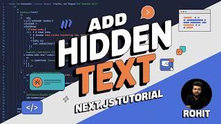 How to Add Hidden Text & Metadata to Your Website | Next.js 15 Tutorial