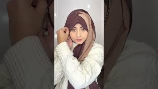 Crisscross Hijab Style | Layered Hijab Style using 2 hijab #hijabstyle #hijabtutorial