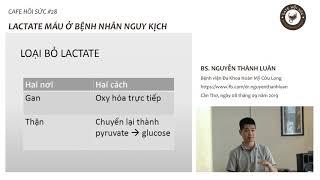 Cafe Hồi Sức - kì 28: Lactate máu ở bệnh nhân nguy kịch - Bs. Nguyễn Thành Luân (Phần 1)