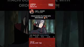 Itachi uchiha normally flexing his sharingan  | Itachi Uchiha vs Orochimaru