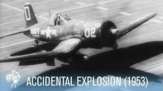 Cameraman Accidentally Killed In Explosion on US Aircraft Carrier (1953) | War Archives