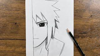 How to draw sasuke uchiha easy step-by-step | easy anime drawing for beginners