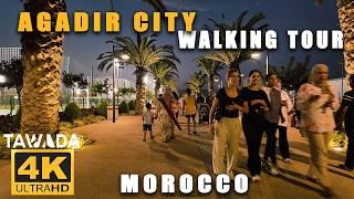 Agadir city walking tour 2024- Morocco 4K UHD