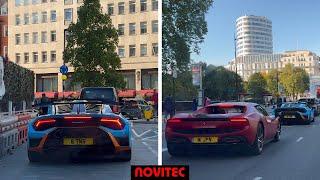 NOVITEC Lamborghini Huracan STO & NOVITEC Ferrari 296 Full Drive! *Loud Accelerations!*