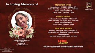 Celebrating the life of Hannah Thomas | Live Streaming Service | Live from Oklahoma City | Vsquaretv