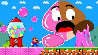 Super Mario Bros. But Everything Mario Touches Turns to Gum | PixSaga Mario