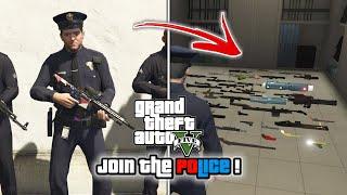 GTA 5 - How To Join the Police! (Police Uniform, Free Weapons & more)