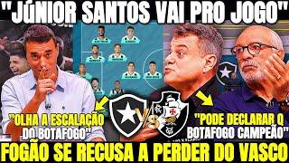 "JÚNIOR SANTOS VAI PRO JOGO" RIZEK RASGOU ELOGIOS A ESCALAÇÃO DO FOGÃO! NOTICIAS DO BOTAFOGO HOJE