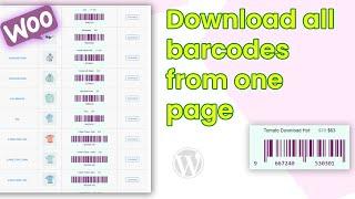 Download all Product barcodes from one page: WooCommerce barcode generator Plugin