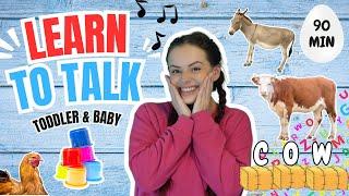 Learn To Talk | Animals, Songs, Toys & Colours | Toddler & Baby Learning Video | Baby Signs & Rhymes