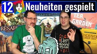 12 Messe Brettspiel Neuheiten gezockt - Civolution, Resafa, Endeavor Tiefsee, Tea Garden uvm.