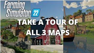 Farming Simulator 22: Take A Tour Through All 3 Maps - Elmcreek Erlengrat Haut Beyleron FS22