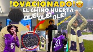 el Chino Huerta fue OVACIONADO!  por la afición del Anderlecht  !ole ole ole Chino! Chino! 