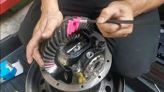 How to repair differential gear toyota hiace l replace pinion bearing, ring & pinion setup