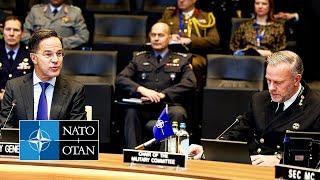 NATO Secretary General with the Chair of the NATO Military Committe, 15 JAN 2025