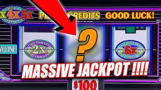 DOUBLE DIAMOND HIGH LIMIT SLOT MACHINE  MASSIVE JACKPOT  MAX BET!