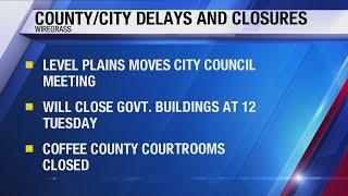 Winter storm closing and delays