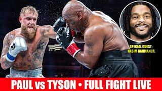 Jake Paul vs Mike Tyson • FULL FIGHT LIVE COMMENTARY & WATCH PARTY with GUEST Hasim Rahman Jr