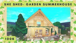 MODERN FAMILY FARMHOUSE *SHE SHED STUDIO*  speedbuild/tour/ GARDEN build ideas/tips [roblox/bloxburg