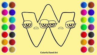 Sand Painting Art - W Letter ( Alphabet Lore ) Draw, Cut and Coloring