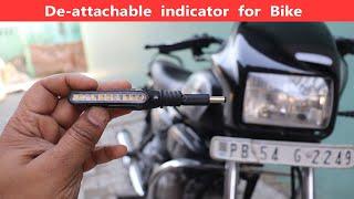 De-Attachable turn indicator for motorcycle