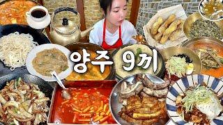 양주 여행 먹방 브이로그 | 진짜 양주 맛집 9곳 먹어보기 부대찌개 등갈비 유슬짜장 육개장 짬뽕비빔밥 떡볶이 튀김 수제꽈배기