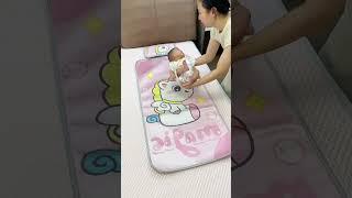 天气越来越热了，宝宝睡觉容易出汗，翻来覆去睡不踏实，入了#冰丝凉席  凉而不冰，柔软透气，可机洗宝宝可以安心睡觉了#母婴好物  #宝宝凉席