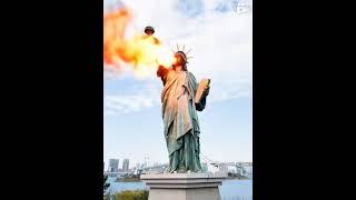 Statue of Liberty fire roar. #trending # #anime  #3danimation #viralvideo #statueofliberty
