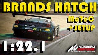 BRANDS HATCH HOTLAP 488 GT3 | Setup + MoTec | 1:22.1 | Assetto Corsa Competizione