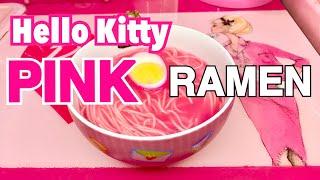 HELLO KITTY PINK RAMEN! PINK FOOD COOKING