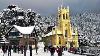 2022 first snowfall at shimla the  mall shimla