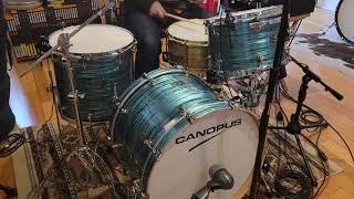 Drum Kits - Canopus Drums 15x22 9x13 15x16 R.F.M. Maple (Turquoise Oyster)