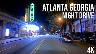 Atlanta, Georgia - Night Drive 4K