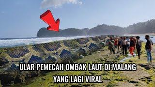 kejadian di malang yang lagi viral‼️ular pemecah ombak laut sangat besar