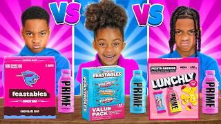 PINK VS BLUE FOOD CHALLENGE