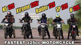 N125 vs NS125 vs Xtreme 125R vs Raider 125 vs SP125 Penta Drag Race