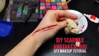 How to Make Fake Blood, Scar Wax, and Fake Cuts With Both | SFX Beginner Friendly Makeup Tutorial