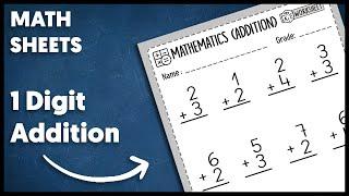 1 Digit Addition Worksheets | Math Worksshets