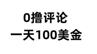 0撸评论一天100美金，免费赚钱方法，免费赚钱项目，网赚项目。