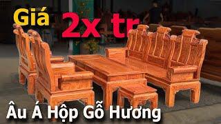 Bộ Ghế Âu Á Hộp Gỗ Hương - Hàng Chọn Gỗ, Chọn Vân | Đồ Gỗ Bảo Lộc