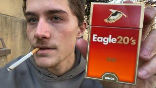 Smoking an Eagle 20’s Red Cigarette - Review