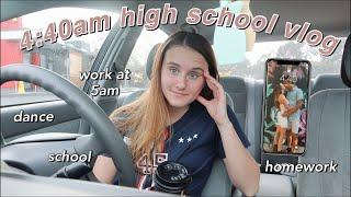 4:40am high school routine vlog *work, dance, homework + school*