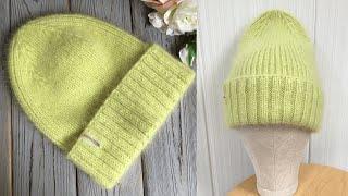 ТЕПЛАЯ, МОДНАЯ, СТИЛЬНАЯ ШАПОЧКА"LUNA" ИЗ ПУХА НОРКИ! KNITTEDHAT.