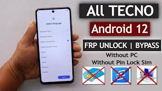 All Tecno Android 12 Frp Bypass Wihtout Pc | Without Pin Lock Sim Card New Method 2023