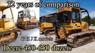 Differences between John Deere dozers from 1988-2020 450-650 G H J K models. Which ones best?